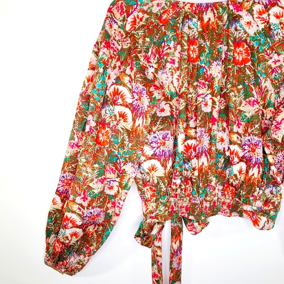 Free People Party Playlist surplice VNeck floral print blouse - Picture 9 of 12